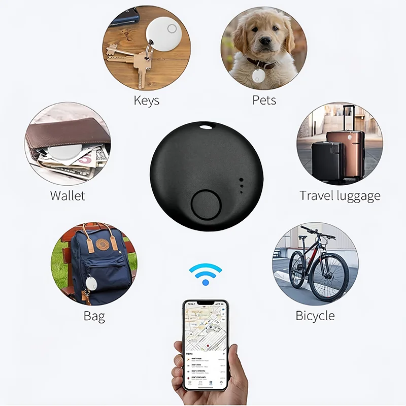 Smart Bluetooth GPS Tracker Tag Compatible with Apple Find My App for Pet Luggage Earbud Finder Wireless Tracking Device