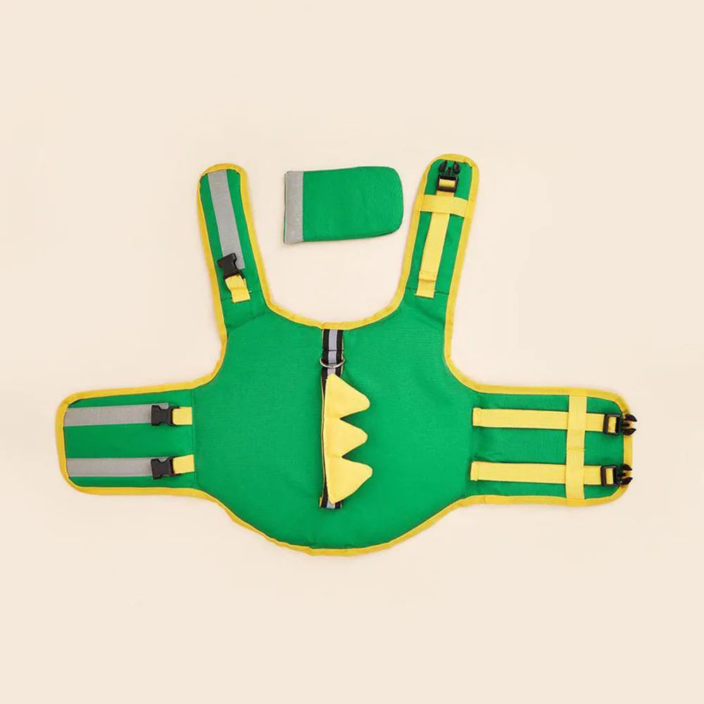 Cartoon Puppy Life Vest Jacket with Rescue Handle Summer Small Dog Swimwear Puppy Life Jacket Safety Swimming Suit Pet Supplies