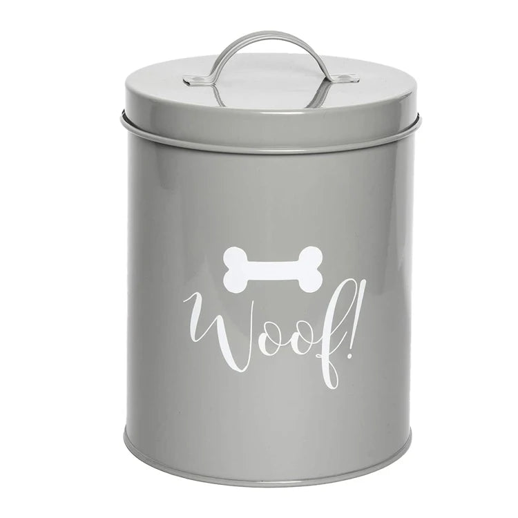 Galvanized Iron Dog Food Container Pet Food Storage Tin Dog Treat Jar with Lid for Pet