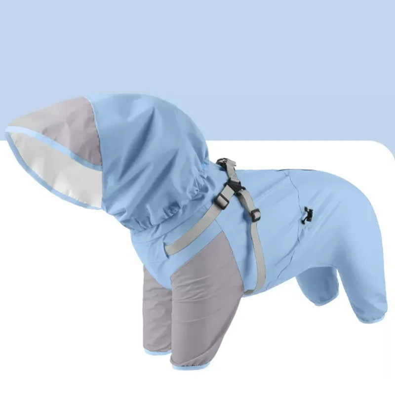 Pet Dog Waterproof Coat Puppy Hooded Jacket for Rainy Day Outdoor Dog Raincoat Reflective Clothes for Small Medium Large Dogs