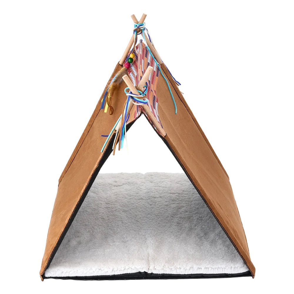 Tieker Pet Tent Cat Bed Dog House with Removable Mat Easy to Wash, Portable Dog Bed Pet Tent