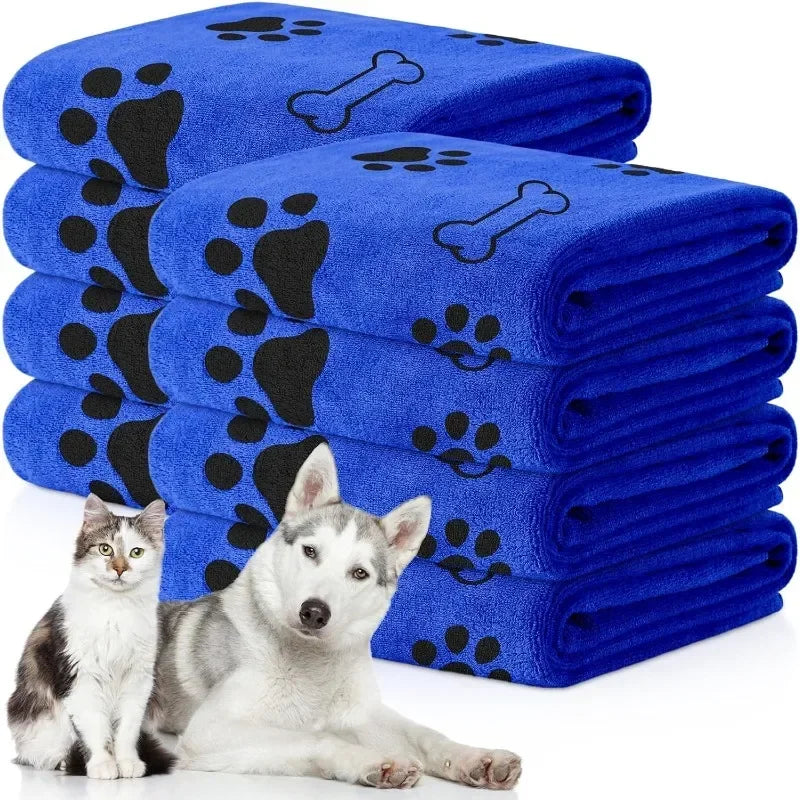 Dog Towel Drying Dog Cat Pet Towel Puppy Microfiber Quick-drying Dog Claw Bath Towel Pet Bath Products Absorbent Medium Dogs