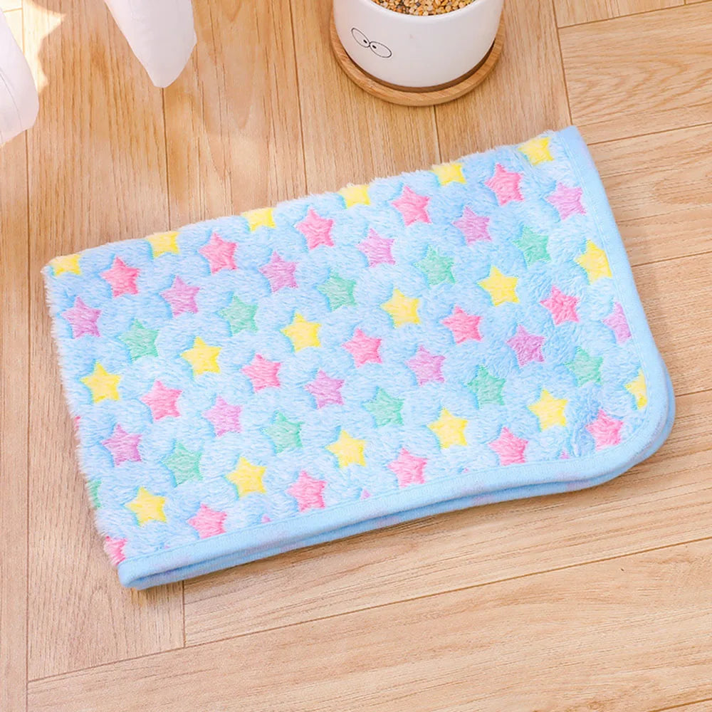 Dog Bed Blanket Bed Mat Soft Fleece Cat Blanket Cute Printed Pet Travel Mat Breathable Cozy Warm Blankets for Small Medium Dogs