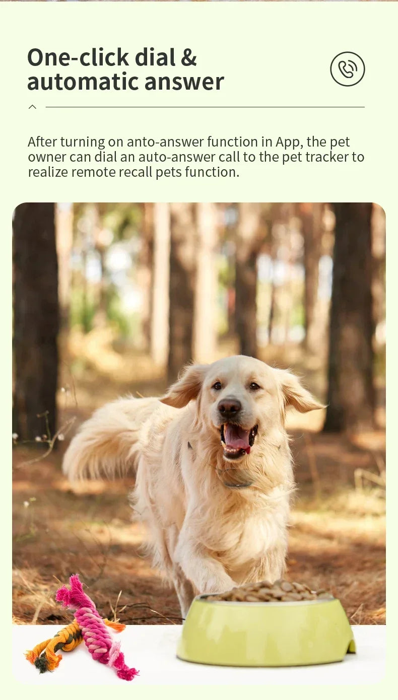 2G/ 4G GSM GPS Pet Tracker Voice Monitor, Pet Dog Gps Anti Loss Mini Tracker IP67 Waterproof Built-in 1300 MAh Battery Locator