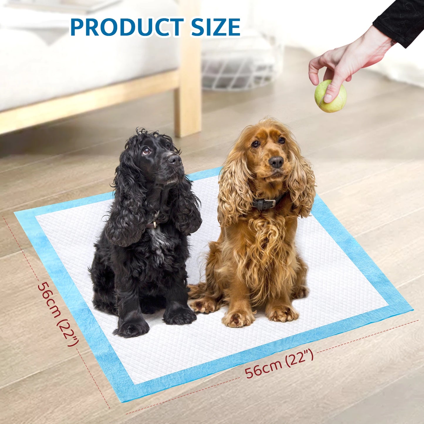 Puppy Training Pads, 100Pack, 56×56cm Disposable Dog Training Pads, Super Absorbent Puppy Pee Pads with Quick-Dry Surface