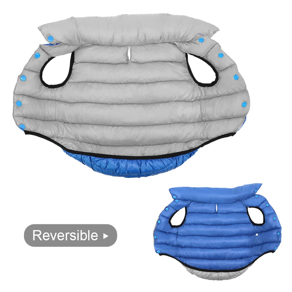 Soft Winter Dog Jacket Clothes Reversible Winter Dogs Vest Coat Thick Pet Clothing Waterproof Outfit for Small Medium Large Dogs