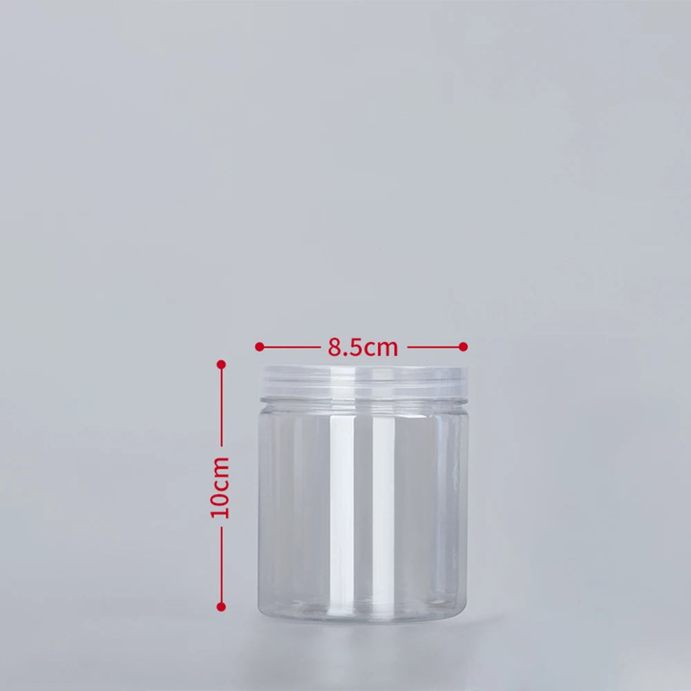 10pcs 500ml 1000ml Plastic Food Jar with Lid PET Seal Pot Empty Food Canister Storage Container Travel