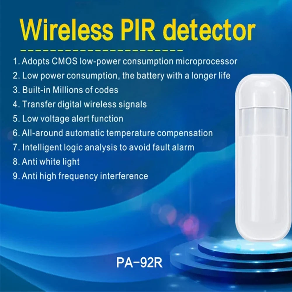 433MHz eV1527  Wireless PIR Infrared Motion Sensor for GSM WiFi Home Alarm System PIR Motion Sensor Detector