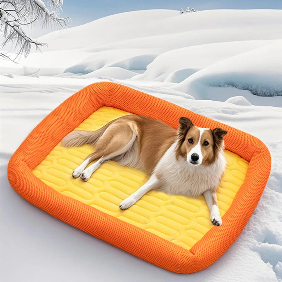 Summer Dopamine Color Matching Cooling Pet Bed,No Gel,Breathable Cat Kennel Suitable for medium and large dogs,Better With AC