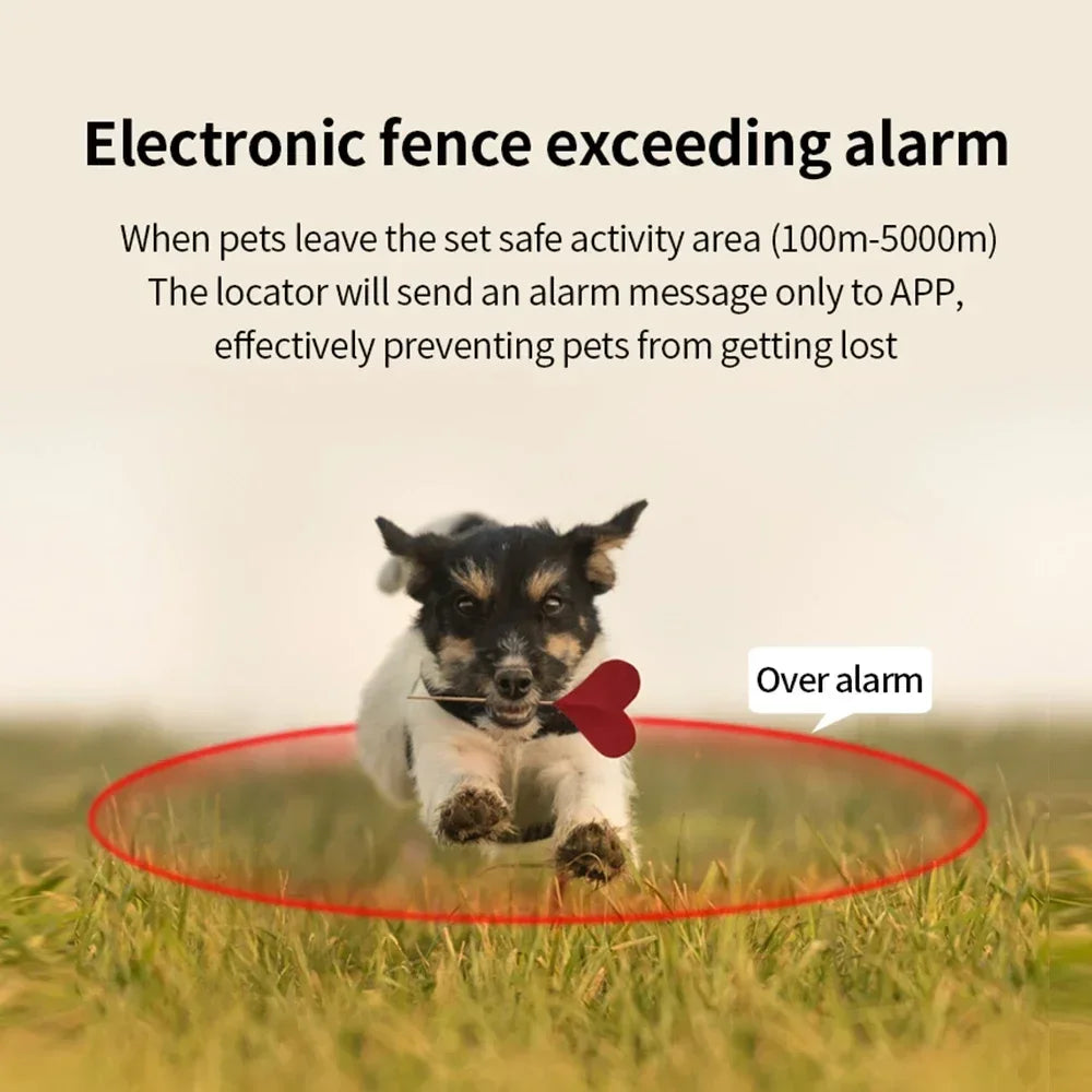 Smart GPS Pet Tracker Collar Real-Time Tracking 5m Accuracy IP67 Waterproof 10-Day Battery Geofence Alerts Dogs Cats Positioning