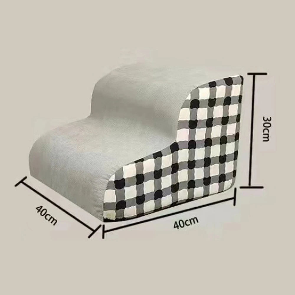 Pet Stairs 2-4 Step Dog Ramp Anti Slip Detachable Memory Foam Sofa Couch Steps for Large Dogs Washable Non Collapse
