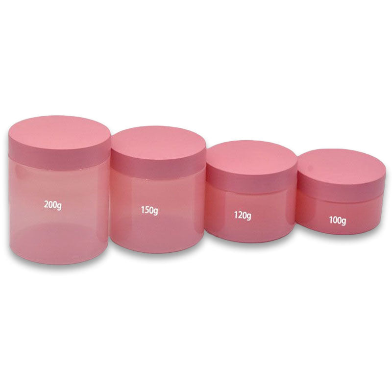 12Pcs 100-250g Pink PET Plastic Jar with Screw Lid Empty Comstic Face Cream Containers Travel Sample Jars Refillable Bottles