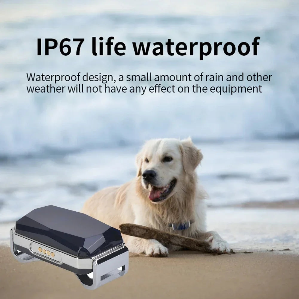 Smart GPS Pet Tracker Collar Real-Time Tracking 5m Accuracy IP67 Waterproof 10-Day Battery Geofence Alerts Dogs Cats Positioning