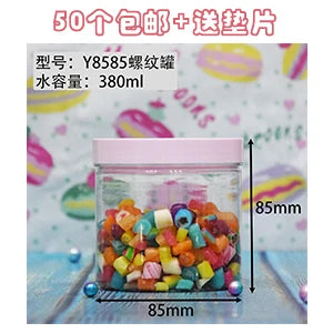 Wholesale 50pcs Empty PET Jars Clear Cosmetic Container Sael Food Jar With Macaron Color Lid Face Cream Sample Pot Container