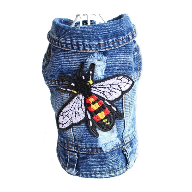 Pets Dogs Jeans Coat Jacket Towable Denim Vest Cat Puppy Spring/Autumn Clothes Apparel