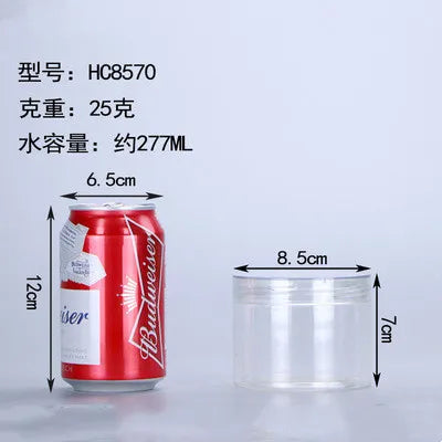 Wholesale 50pcs/pack Empty Plastic Clear Cosmetic Jars PET Food Jar Makeup Container With plastic lid Food Cans Seal Cans