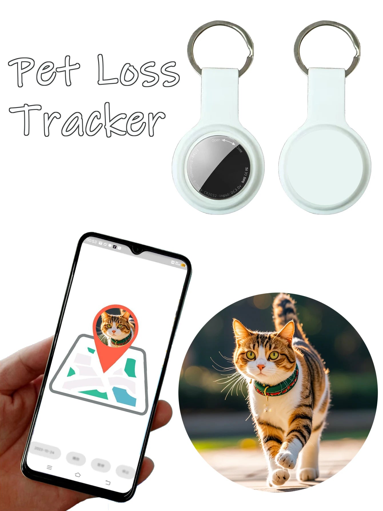 Pet Smart Locator Bluetooth Loss Prevention for Cat GPS Location Tracker for Dog for Android and iPhone Includes Protective Case