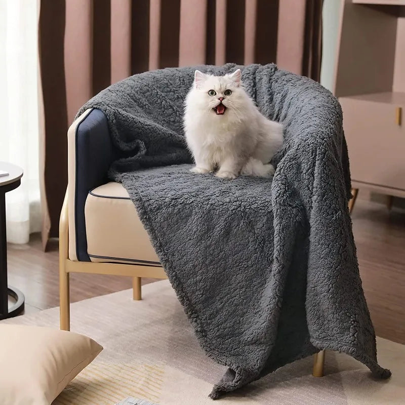 Calming Blankets Fluffy Soft Sherpa Premium Fleece Pet Blanket Dog Puppy Cat Mats for Sofa Bed Couch Furniture Protector Cover