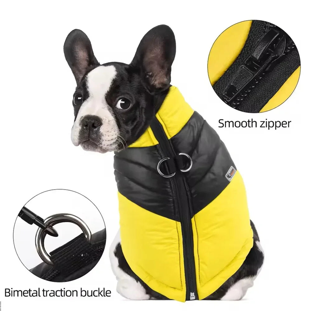 Warm Waterproof Cotton Winter Dog Jacket Vest for Small to Large Dogs Puppy French Bulldog Chihuahua York Pet Costume