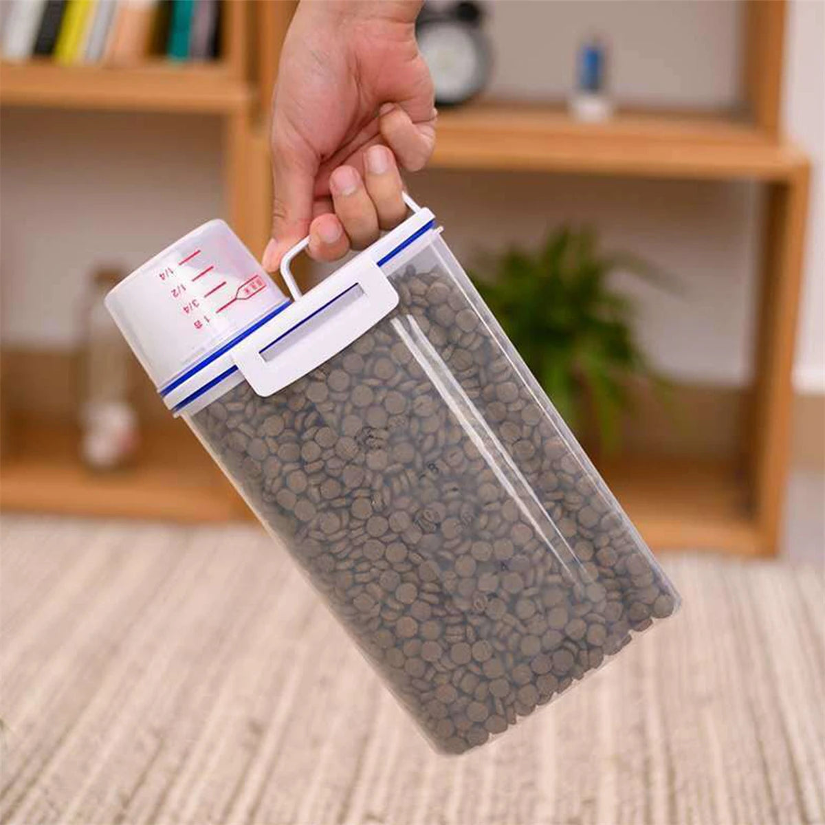 1Pc Pet Food Storage with Seal Ring 2.3L 2.5L 3L Large Capacity Portable Sealed Transparent Container Durable Cats Dogs Feed Jar