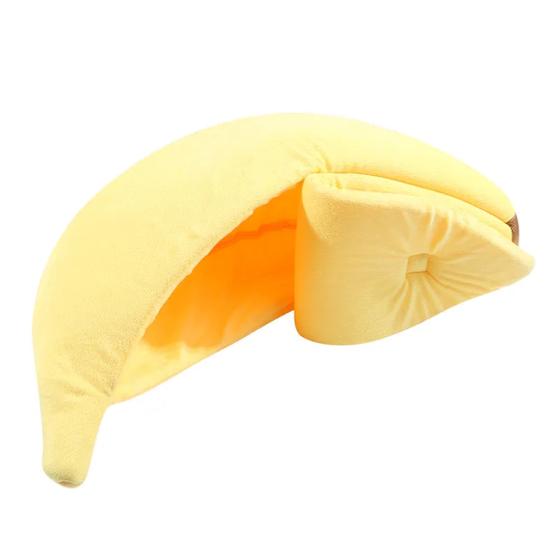 Banana Cat Bed House Cute Funny Cozy Cat Mat Beds Warm Durable Portable Pet Basket Kennel Dog Cushion Cat Supplies Multicolor