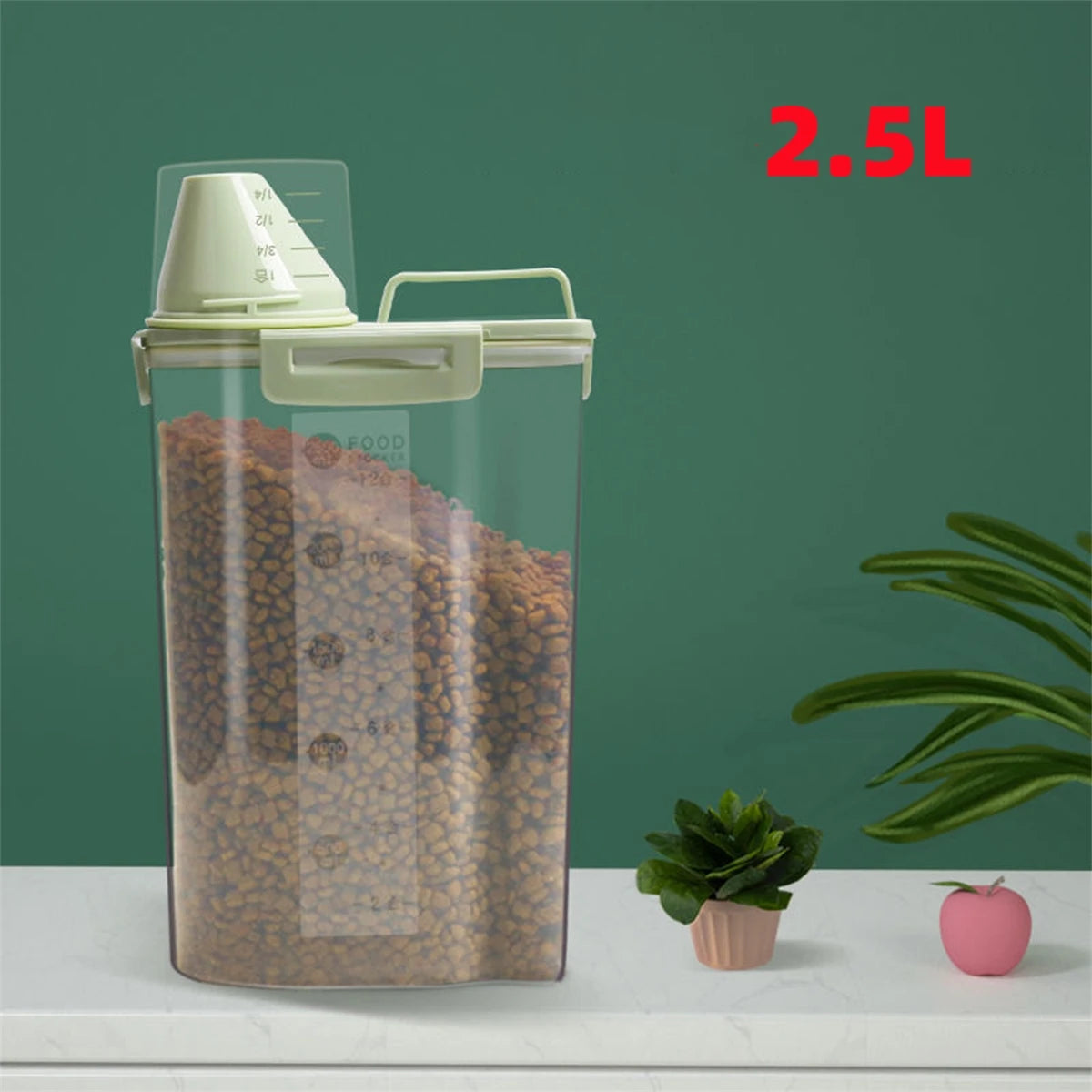 1Pc Pet Food Storage with Seal Ring 2.3L 2.5L 3L Large Capacity Portable Sealed Transparent Container Durable Cats Dogs Feed Jar