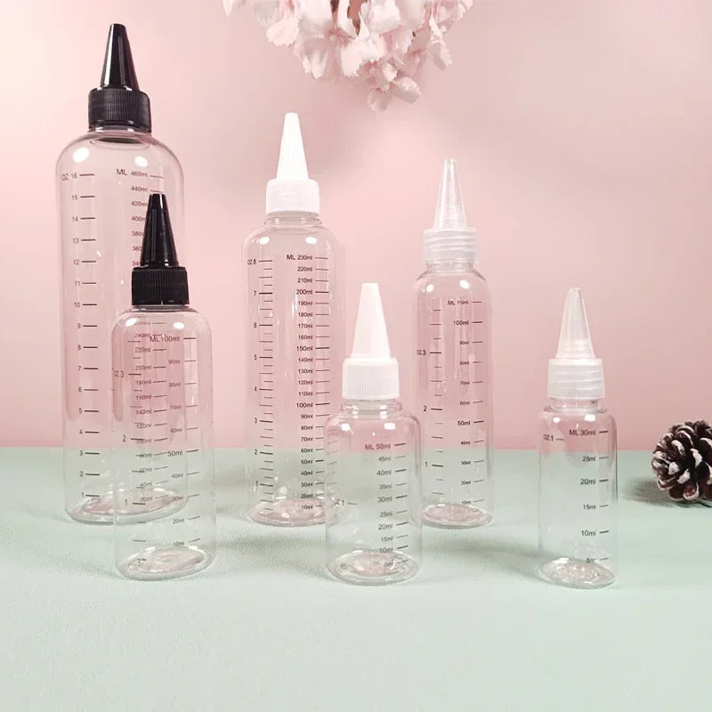 5Pcs 30/60/100/120/250/500ml PET Plastic Ink Bottles Empty Dropper Bottles With Screw-On Lids Squeezable Liquid Oil Container