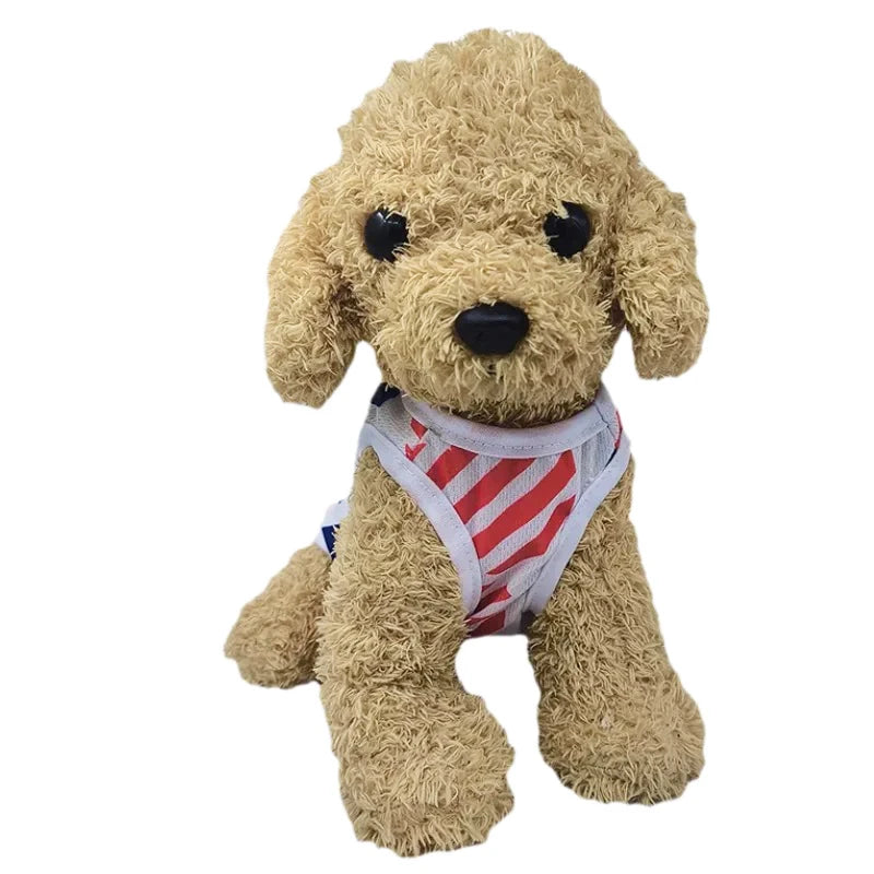 Summer Breathable Dog Vest Clothes Independence Day July 4th Pet T-shirt For Small Medium Dogs Cats Schnauzer Yorkshire Coat