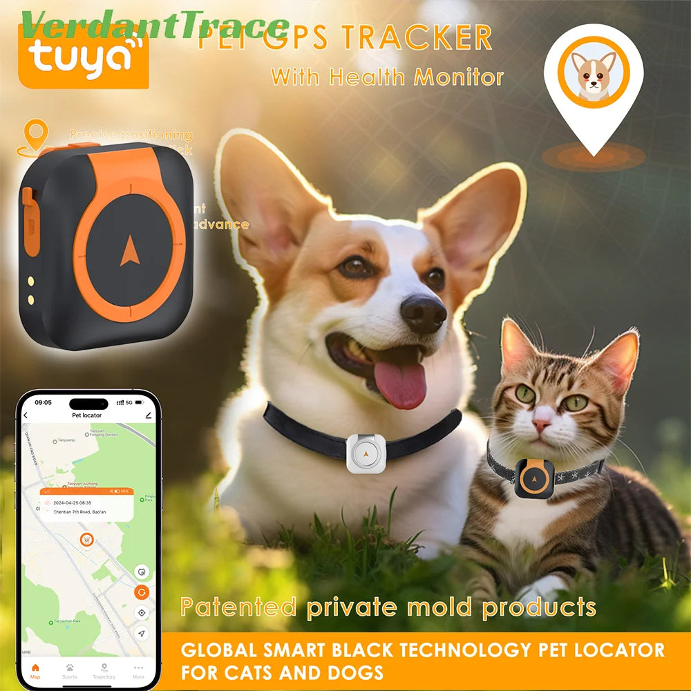 4G GPS Tracker Dog Cat IP67 Waterproof Pet Tracker Geo-fence Dog Collar Monitor Real Time GPS Sports Tracking Health Monitoring