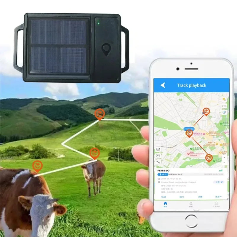 H502 GPS Pet Tracker Quality Intelligent Waterproof  Solar Energy Electronic Cattle Sheep Positioning Locator Android Compatible