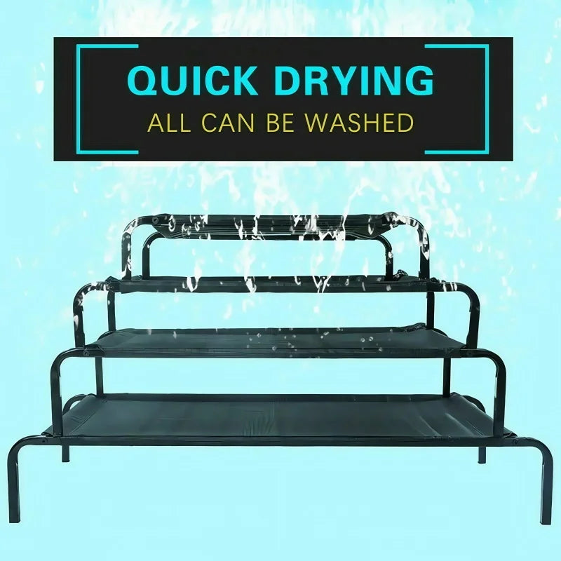 BRIEFNESS Waterproof Elevated Dog Bed with Non-Slip Feet, Breathable Mesh Washable Indoor/Outdoor Pet Sofa Bed for Camping Cats