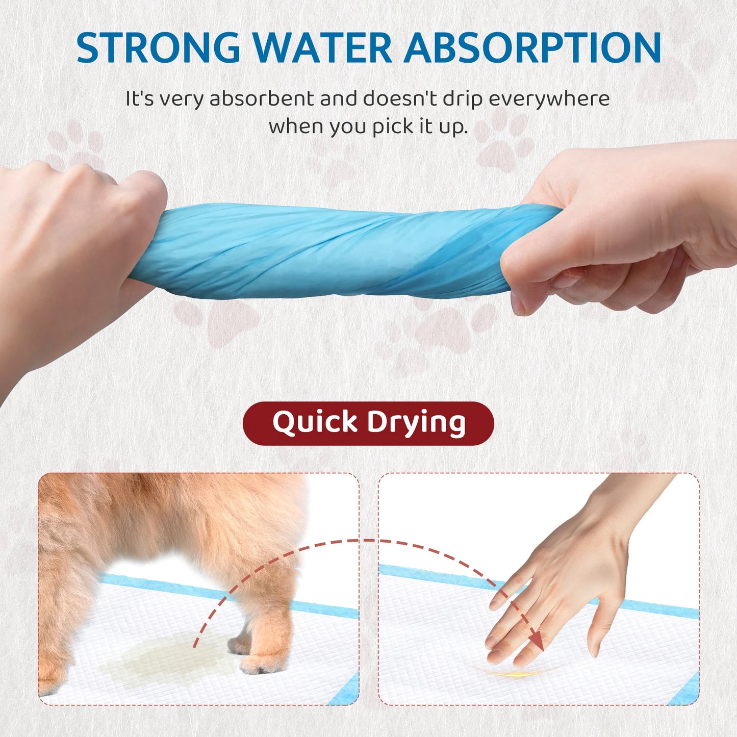 Puppy Training Pads, 100Pack, 56×56cm Disposable Dog Training Pads, Super Absorbent Puppy Pee Pads with Quick-Dry Surface