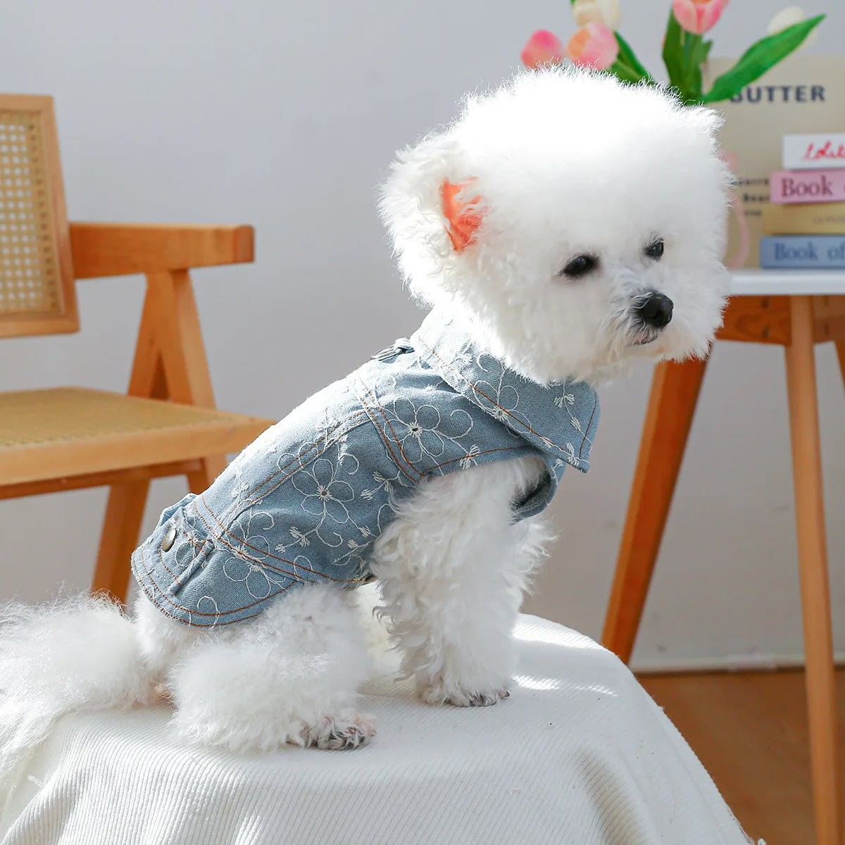 Denim Doggie Pet Jacket Sleeveless Vest Jeans Coat Autumn Spring Wear Apparel For Small Medium Dog XS XL Cat Puppy Clothes Goods
