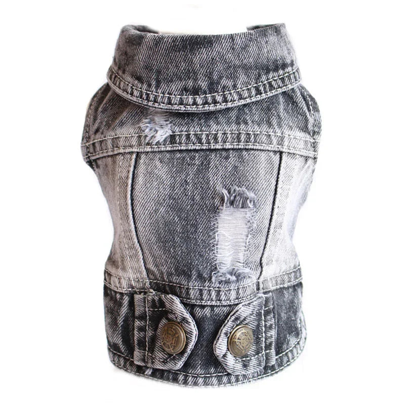 Pets Dogs Jeans Coat Jacket Towable Denim Vest Cat Puppy Spring/Autumn Clothes Apparel