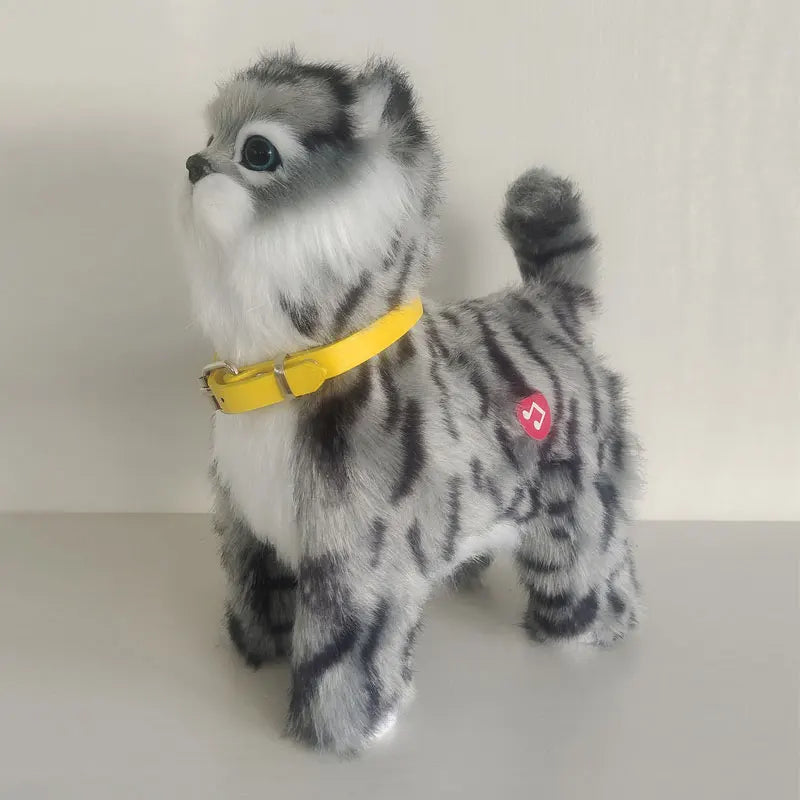 Robot Cat Electronic Plush Cat Singing Songs Dog Walk Electric Kitten Leash Control Music Kitty Pet Cute Animal Toy Kids Gift