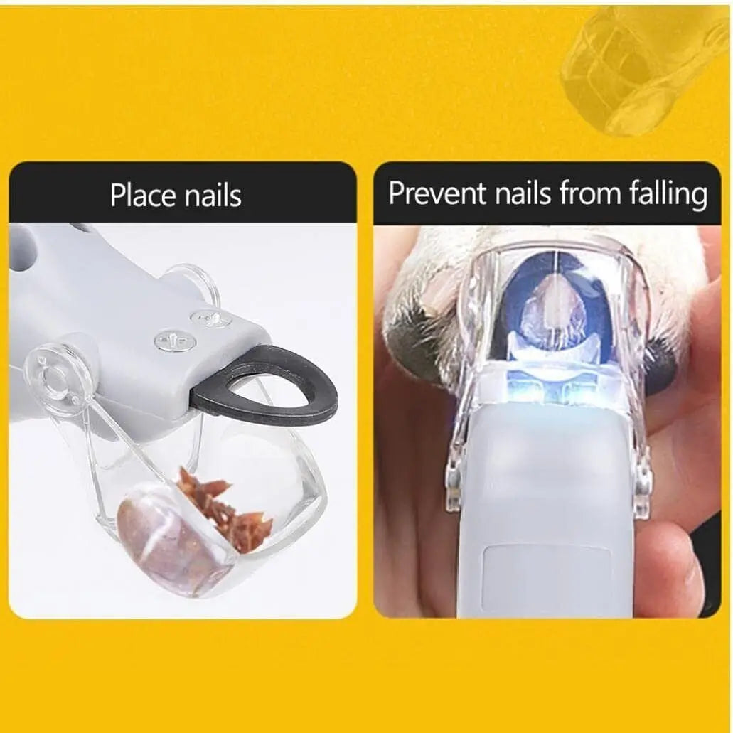Nail Clippers With LED Light Dog Cat Claw Grinder Scissor Toe Cutter Trimmer