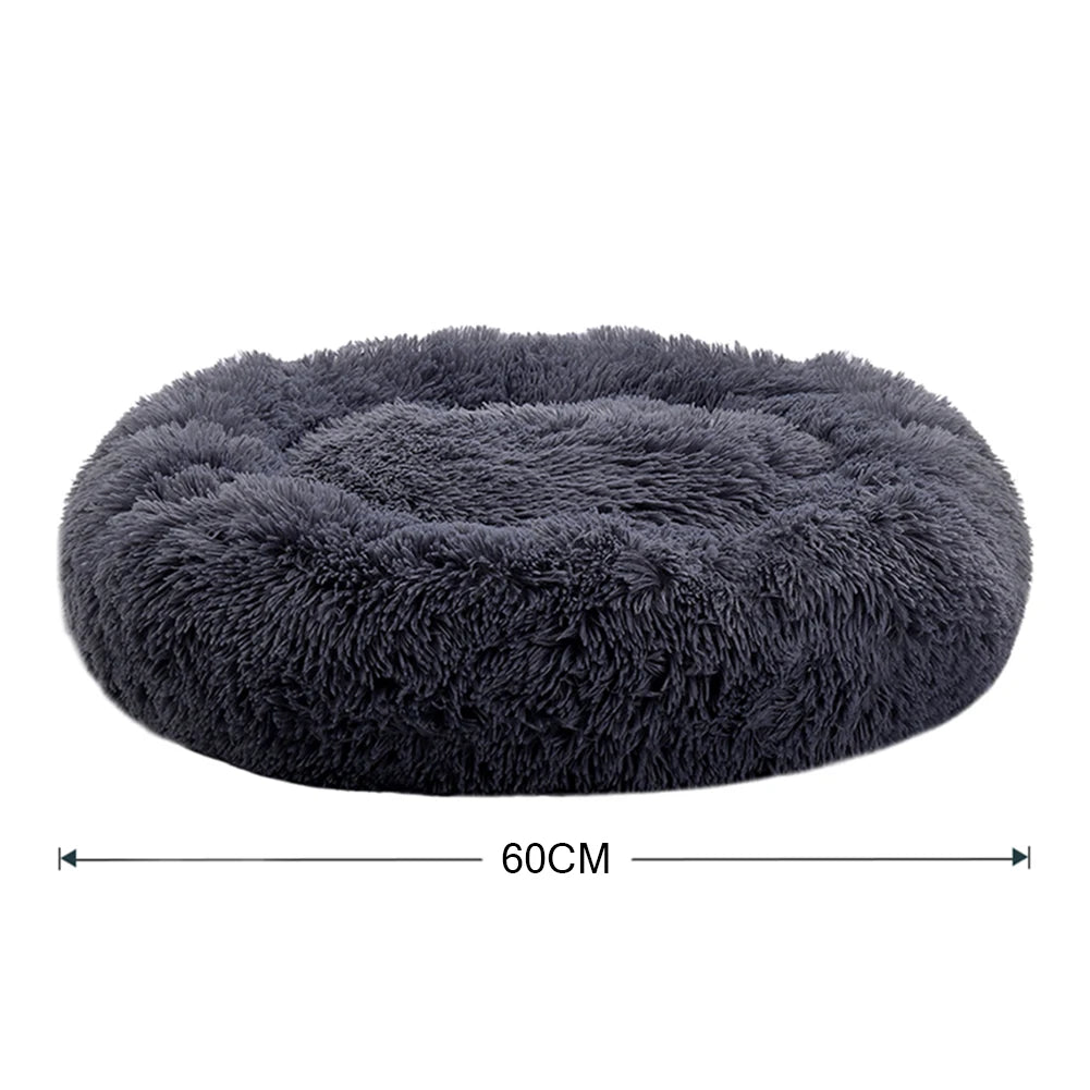 70CM Donut-Shaped Plush Pet Cuddler Bed Machine Washable Anti-Slip for Dog&Cat House Winter Warm Sleeping