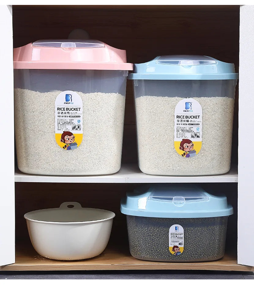 Rice Storage Container 25kg Airtight Dog Pet Dry Grain Rice Food Storage Containers With Insect-resistant Lid Large