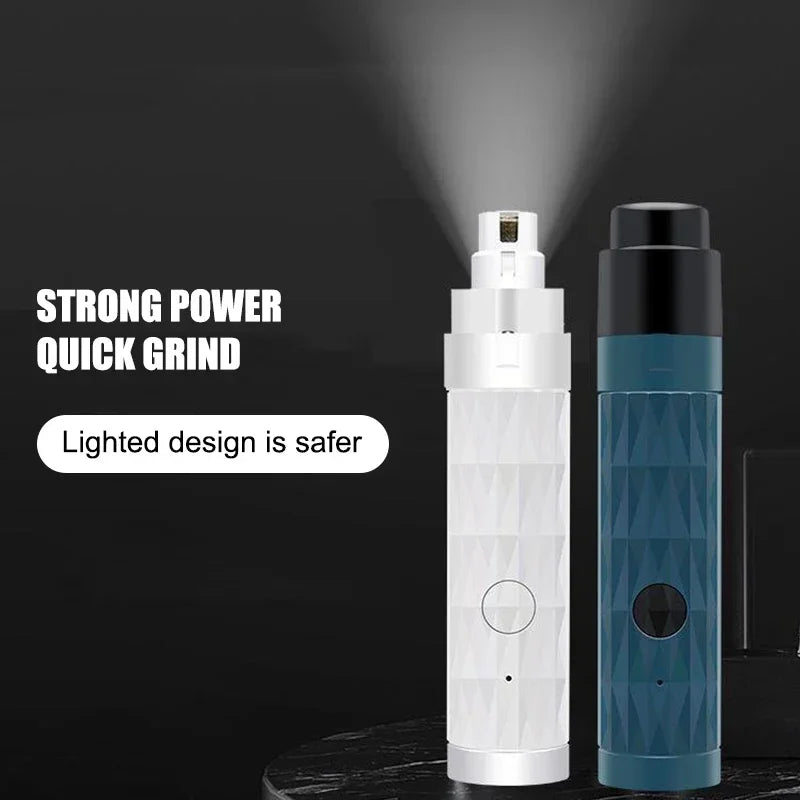 Rechargeable Dog Nail Grinder with Light 2-Speed Pet Nail Trimmers for Large Dogs Electric Cat Nail Clippers Pet Supplies