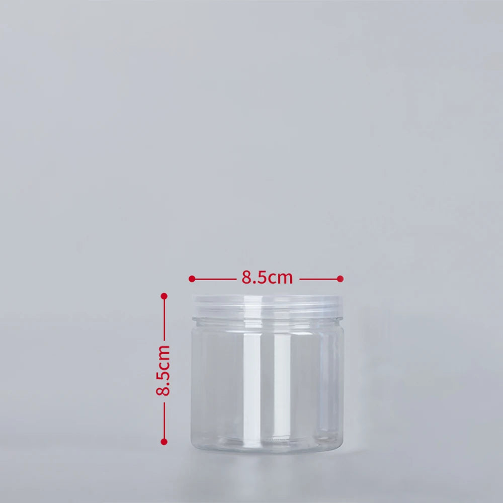 10pcs 500ml 1000ml Plastic Food Jar with Lid PET Seal Pot Empty Food Canister Storage Container Travel