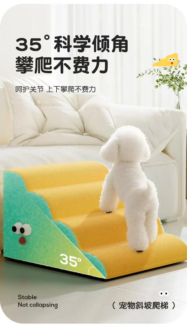 Pet 2/3 Step Stair Dog/Cat Ramp Ladder Memory Foam Sponge Dogs Sofa Removable and Washable Training Pet Ramp Stairs Pet Supplies
