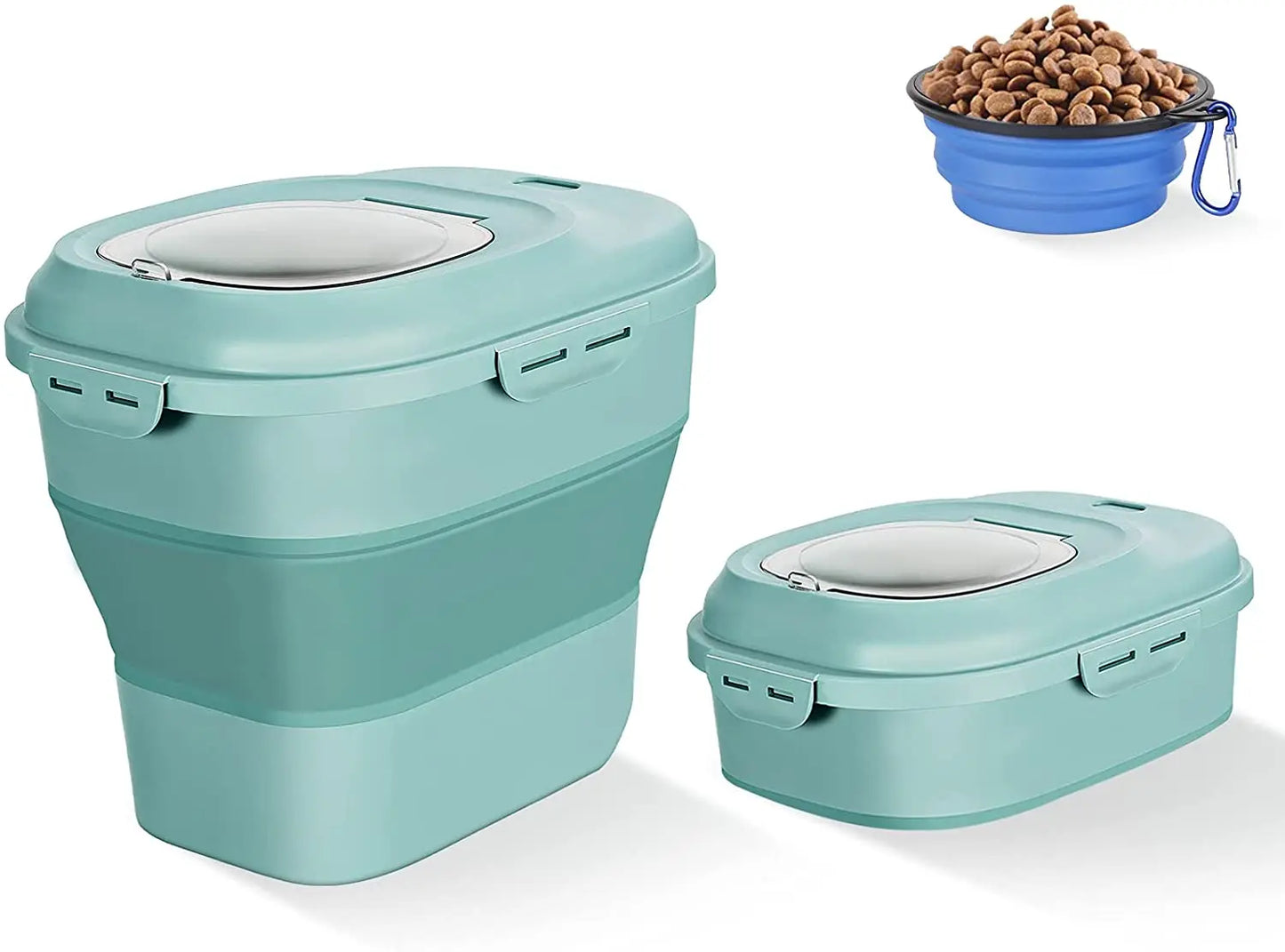 Pet Dry Food Storage Metal Bucket With Scoop Sealing Cover Cat Food Bin Box Dog Food Containers