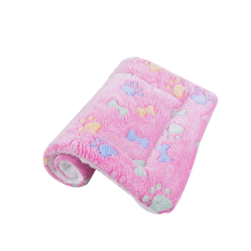 Dogs Bed Flannel Thickened Blanket Cushion Washable Dog Puppy Bed Accessories Medium Pet Large Basket Small Mat Warm Sofa Kennel