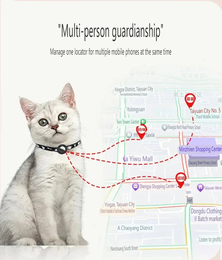 GPS Tracker for Dogs & Cats Tracking GPS Collar Waterproof Anti-Lost Device iOS Android APP Findtag