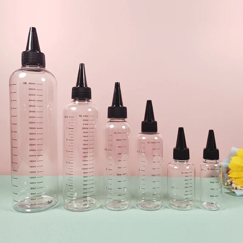 5Pcs 30/60/100/120/250/500ml Empty PET Plastic Ink Bottles With Screw-On Lids Refillable Liquid Oil  Dropper Bottles Container