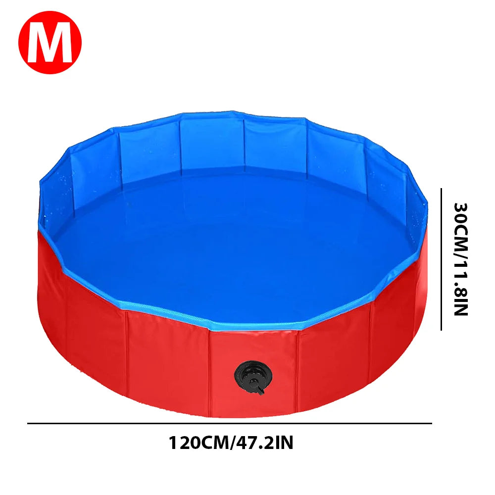 160*30cm/120*30cm/ 80*20cm Pet Pool Swimming Pool Foldable Dog Bath Portable Pet Pool With Drain valve Outdoor Dog Bathing Tub