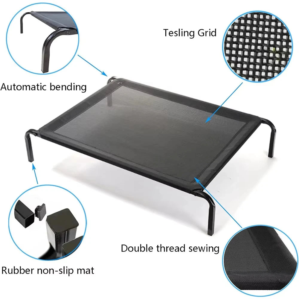 BRIEFNESS Waterproof Elevated Dog Bed with Non-Slip Feet, Breathable Mesh Washable Indoor/Outdoor Pet Sofa Bed for Camping Cats