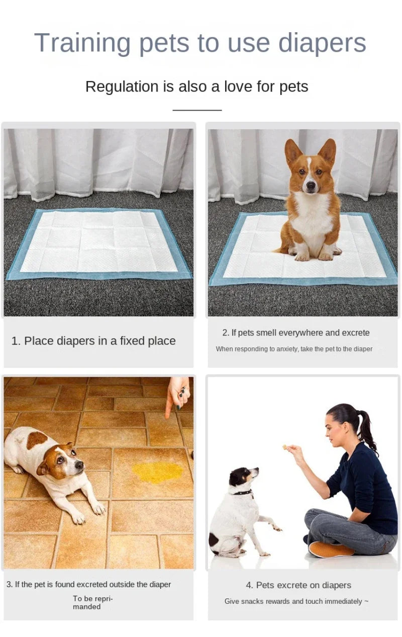100/50/40/25PCS High Absorbent Thick Dogs Diapers Disposable Puppy Training Pee Pads Quick Dry Surface Mat Clean Cushion 배변패드