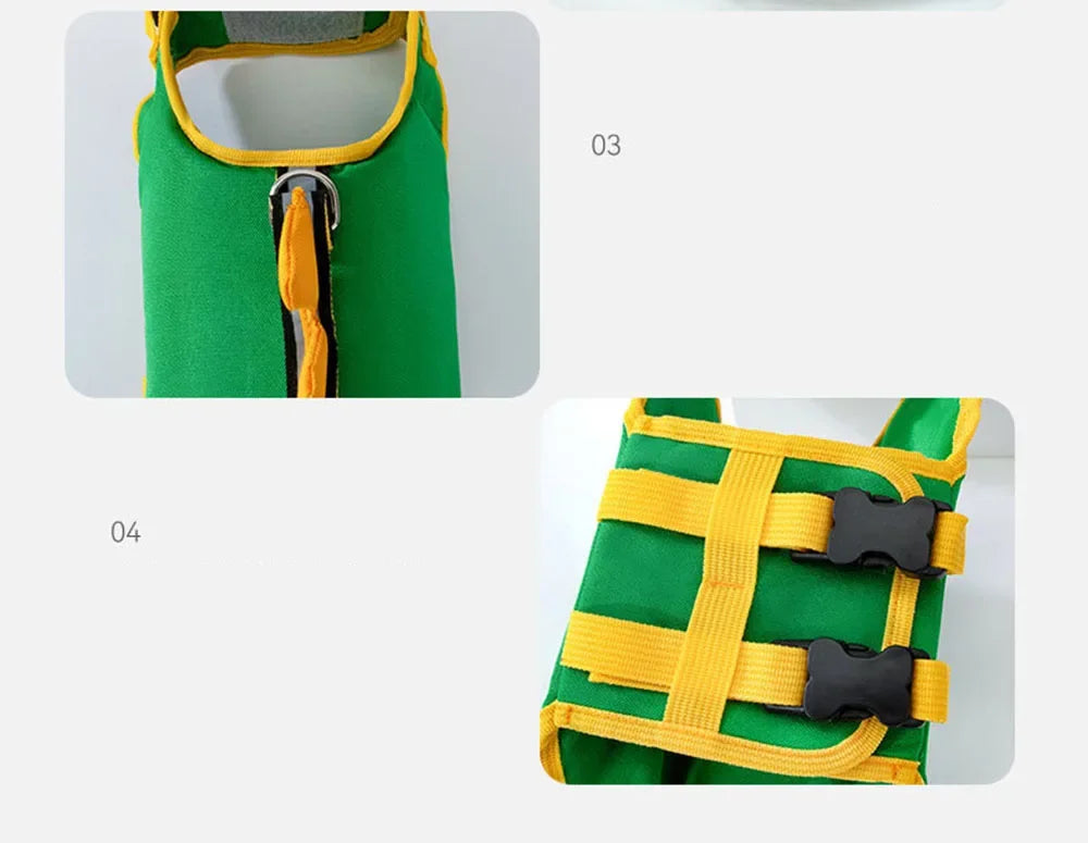 Cartoon Puppy Life Vest Jacket with Rescue Handle Summer Small Dog Swimwear Puppy Life Jacket Safety Swimming Suit Pet Supplies