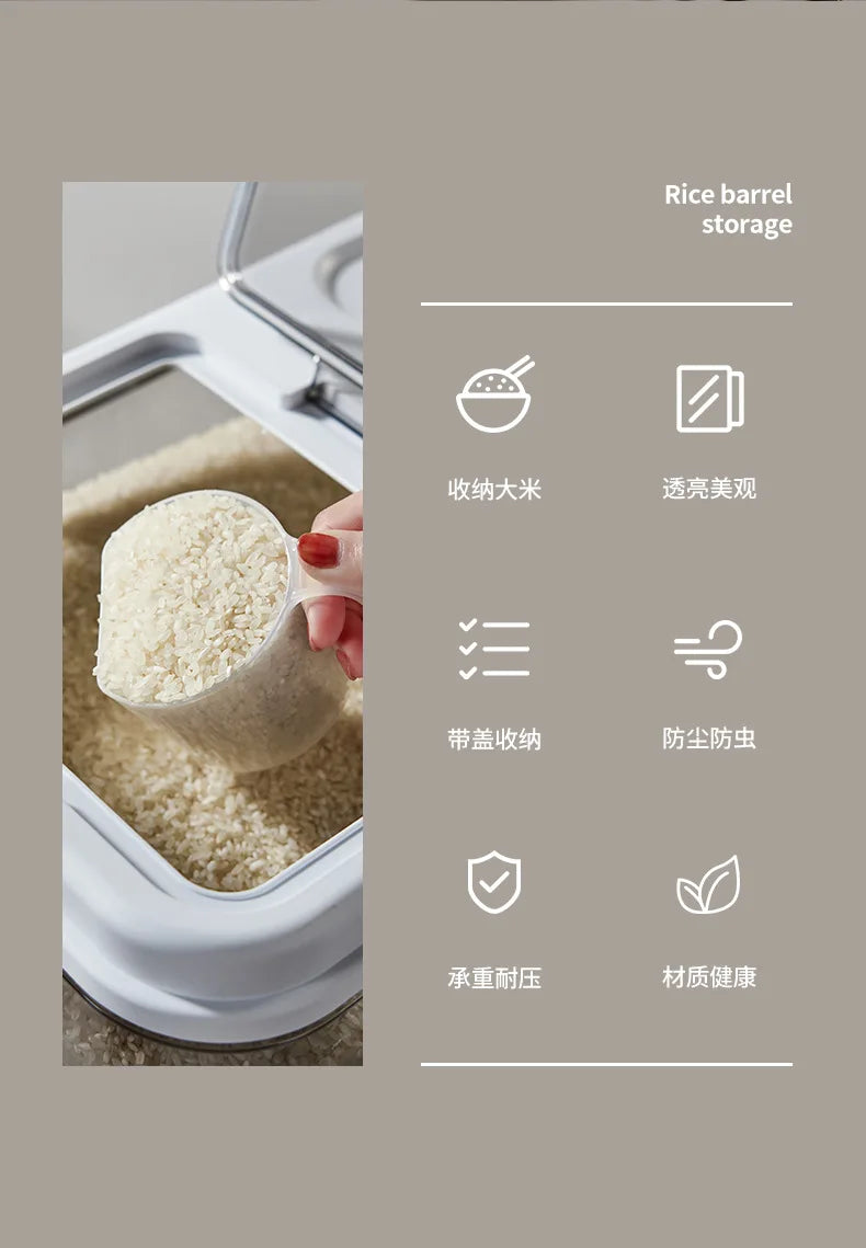 7.5kgs Plastic Rice Storage bucket Grain Dispenser Container Kitchen Organizer Pet Cat Dog Food Storage Bin Barrel Box With Lid